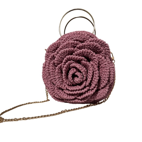African Handmade Sling Rose Flower Purse - Picture 1 of 6